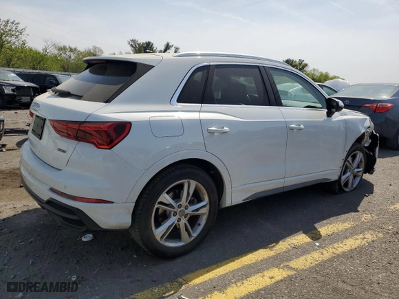 2020 Audi Q3 S line Premium Plus with VIN WA1EECF36L1030607, listed as a Copart auction lot 54425725 with 45,796 mi miles and Salvage Title. Bid and sale history available at carsss.com. Image 3.