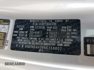 2022 Kia Carnival LX with VIN KNDNB4H38N6158807, listed as a Copart auction lot 44758515 with 31,962 mi miles and Salvage Title. Bid and sale history available at carsss.com. Image 13.