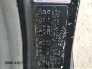 2007 Kia Spectra EX with VIN KNAFE121575466606, listed as a Copart auction lot 72697584 with 91,619 mi miles and Salvage Title. Bid and sale history available at carsss.com. Image 12.