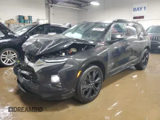2019 Chevrolet Blazer RS with VIN 3GNKBJRS2KS675252, listed as a Copart auction lot 48068225 with 63,357 mi miles and Salvage Title. Bid and sale history available at DreamBid. Image 1.