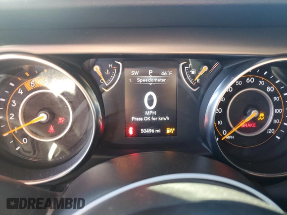 2020 Jeep Wrangler Unlimited Sport with VIN 1C4HJXDM1LW248717, listed as a Copart auction lot 42967745 with 50,496 mi miles and Salvage title. Bid and sale history available at DreamBid. Image 9.