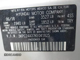 2019 Hyundai Accent SE с VIN 3KPC24A37KE041825, выставлен на аукционе IAAI как лот 42317025 с пробегом 91 683 миль миль и . История ставок и продаж доступна на DreamBid. Изображение 9.