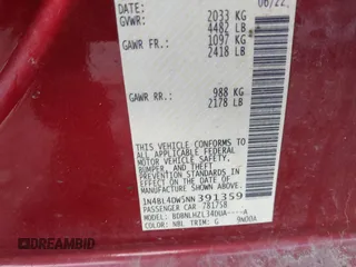 2022 Nissan Altima SV with VIN 1N4BL4DW5NN391359, listed as a IAAI auction lot 41203130 with 74,049 mi miles and . Bid and sale history available at DreamBid. Image 9.