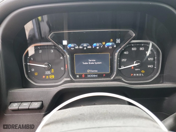 2022 GMC Sierra 2500HD AT4 with VIN 1GT49PEY6NF277397, listed as a Copart auction lot 43767195 with 34,304 mi miles and Salvage Title. Bid and sale history available at carsss.com. Image 9.