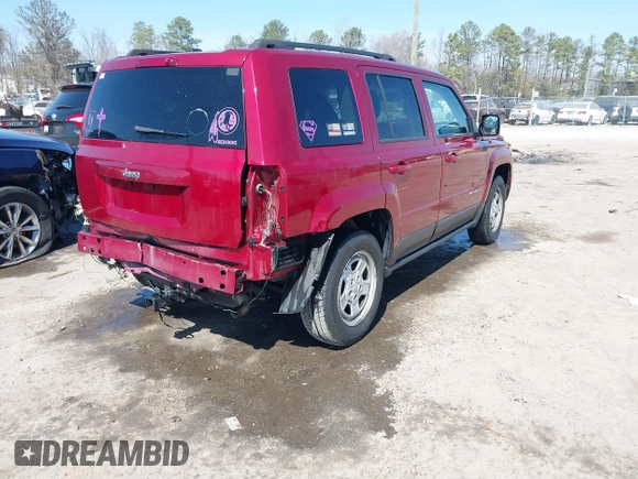 2017 Jeep Patriot Sport with VIN 1C4NJPBA4HD169654, listed as a IAAI auction lot 41757079 with 92,917 mi miles. Bid and sale history available at carsss.com. Image 4.