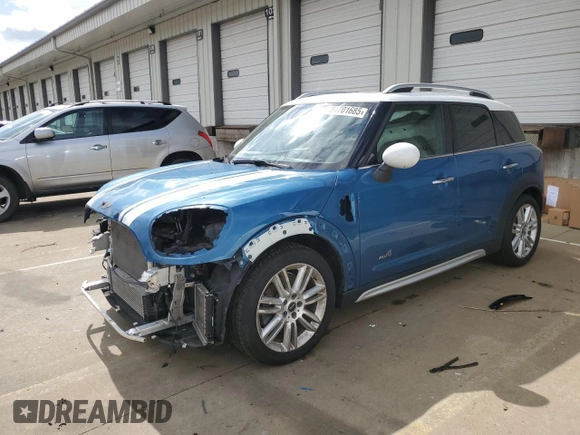 2018 MINI Countryman Cooper S with VIN WMZYT5C3XJ3D82036, listed as a Copart auction lot 54701685 with 75,058 mi miles and Salvage title. Bid and sale history available at DreamBid. Image 1.