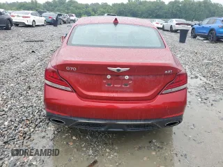 2019 Genesis G70 Dynamic with VIN KMTG34LE2KU021837, listed as a Copart auction lot 57754815 with 41,586 mi miles and Salvage title. Bid and sale history available at DreamBid. Image 6.