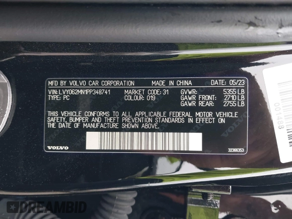 2023 Volvo S90 Plus z VIN LVY062MN1PP348741, wystawiony jako IAAI lot #40519151 z przebiegiem 49 300 mil mil oraz . Historia ofert i sprzedaży dostępna na DreamBid. Obrazek 9.