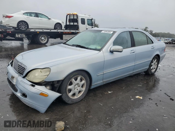 2000 Mercedes-Benz S-Class with VIN WDBNG75J4YA051291, listed as a Copart auction lot 71894364 with 0 mi miles and Salvage Title. Bid and sale history available at carsss.com. Image 1.