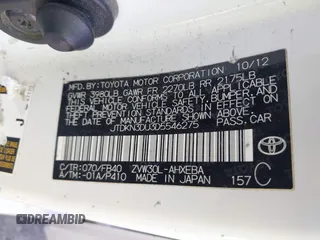 2013 Toyota Prius One with VIN JTDKN3DU3D5546275, listed as a IAAI auction lot 42241864 with 214,104 mi miles and . Bid and sale history available at DreamBid. Image 9.