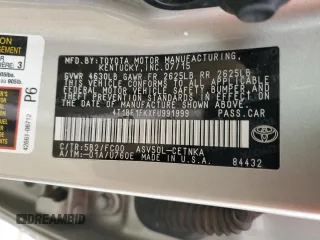 2015 Toyota Camry XLE with VIN 4T1BF1FKXFU991999, listed as a Copart auction lot 50639475 with 127,682 mi miles and Salvage Title. Bid and sale history available at DreamBid. Image 12.