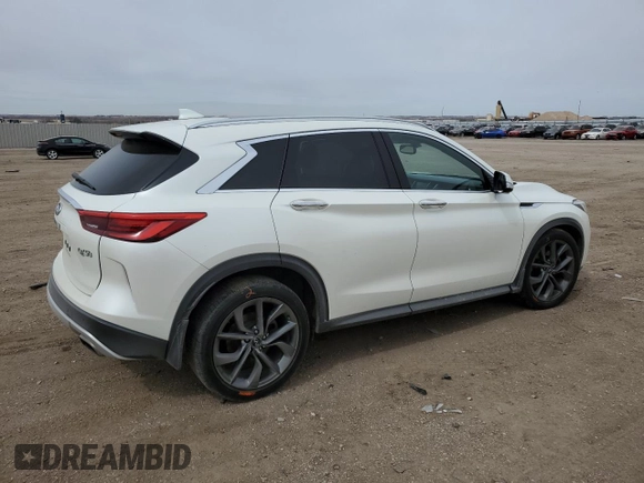2019 Infiniti QX50 Essential with VIN 3PCAJ5M33KF102349, listed as a Copart auction lot 50349125 with 147,683 mi miles and Salvage Title. Bid and sale history available at DreamBid. Image 3.