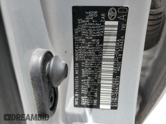 2016 Toyota Corolla L with VIN 2T1BURHE2GC583379, listed as a Copart auction lot 64675295 with 109,875 mi miles and Non repairable. Bid and sale history available at DreamBid. Image 12.