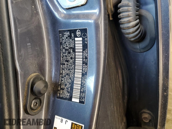 2014 Toyota Prius Four with VIN JTDKN3DU5E1747880, listed as a Copart auction lot 48111165 with Not Provided miles and Salvage Title. Bid and sale history available at DreamBid. Image 14.