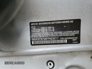 2015 BMW 3 Series 320i xDrive with VIN WBA3C3C58FP663617, listed as a Copart auction lot 55262885 with Not provided miles and Salvage title. Bid and sale history available at DreamBid. Image 12.