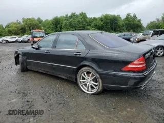 2001 Mercedes-Benz S-Class with VIN WDBNG75J01A212659, listed as a Copart auction lot 66066594 with 0 mi miles and Salvage Title. Bid and sale history available at carsss.com. Image 2.