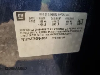 2016 Chevrolet Malibu LS with VIN 1G1ZB5ST6GF344437, listed as a Copart auction lot 62717055 with 110,949 mi miles and Clean title. Bid and sale history available at DreamBid. Image 12.
