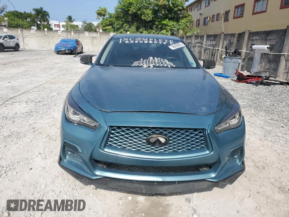 2018 Infiniti Q50 Luxe with VIN JN1EV7AP6JM351908, listed as a Copart auction lot 58056805 with 72,363 mi miles and Salvage title. Bid and sale history available at DreamBid. Image 5.
