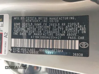 2010 Toyota Avalon XL with VIN 4T1BK3DB9AU354427, listed as a IAAI auction lot 41614018 with Not Provided miles and . Bid and sale history available at carsss.com. Image 9.