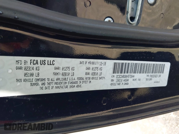 2019 Dodge Charger SXT with VIN 2C3CDXBG9KH572644, listed as a IAAI auction lot 41953147 with 205,024 mi miles. Bid and sale history available at carsss.com. Image 9.