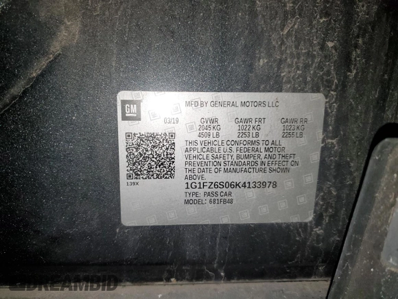 2019 Chevrolet Bolt EV Premier z VIN 1G1FZ6S06K4133978, wystawiony jako Copart lot #87619415 z przebiegiem 73 661 mil mil oraz Szkoda całkowita • Salvage title. Historia ofert i sprzedaży dostępna na DreamBid. Obrazek 14.