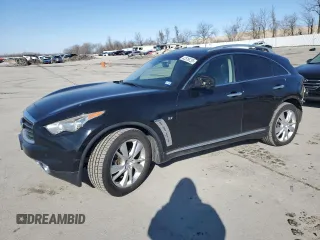 2014 Infiniti QX70 with VIN JN8CS1MU7EM450274, listed as a Copart auction lot 42516735 with 173,483 mi miles and Salvage Title. Bid and sale history available at DreamBid. Image 1.