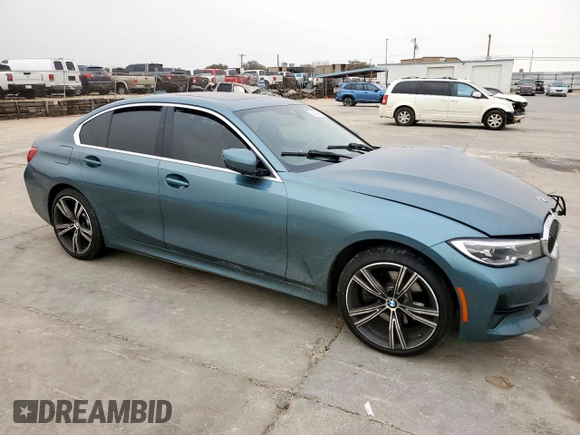 2021 BMW 3 Series 330i with VIN 3MW5R1J09M8C14333, listed as a Copart auction lot 48227865 with 0 mi miles and Salvage Title. Bid and sale history available at carsss.com. Image 4.