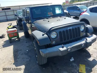 2016 Jeep Wrangler Unlimited Sport with VIN 1C4BJWDG5GL318950, listed as a IAAI auction lot 41857463 with 117,026 mi miles. Bid and sale history available at carsss.com. Image 1.