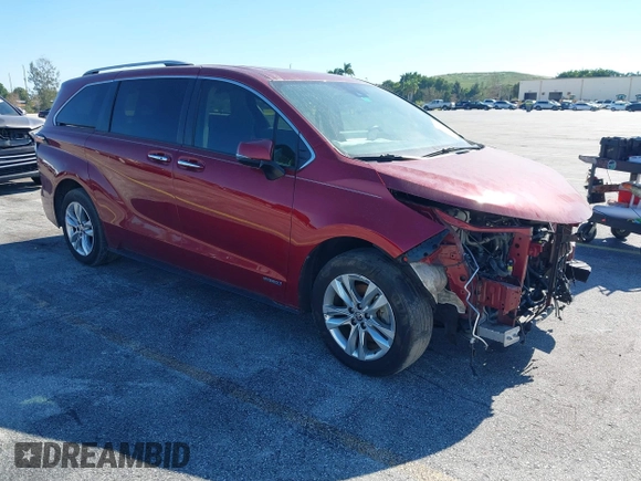 2021 Toyota Sienna Limited with VIN 5TDZSKFCXMS036019, listed as a IAAI auction lot 40965293 with 147,133 mi miles and . Bid and sale history available at DreamBid. Image 1.