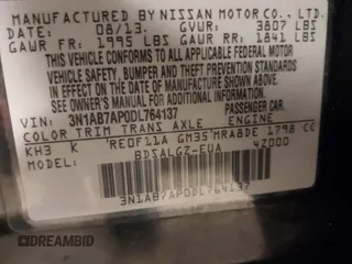 2013 Nissan Sentra FE+ S with VIN 3N1AB7AP0DL764137, listed as a IAAI auction lot 42086350 with 124,052 mi miles and . Bid and sale history available at DreamBid. Image 9.