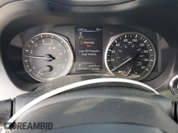 2020 Infiniti Q50 Luxe with VIN JN1EV7AR2LM254113, listed as a Copart auction lot 53379655 with 56,099 mi miles and Salvage title. Bid and sale history available at DreamBid. Image 9.