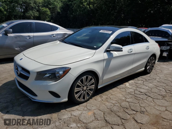 2017 Mercedes-Benz CLA with VIN WDDSJ4EB0HN437055, listed as a Copart auction lot 59063683 with 77,994 mi miles. Bid and sale history available at carsss.com. Image 1.