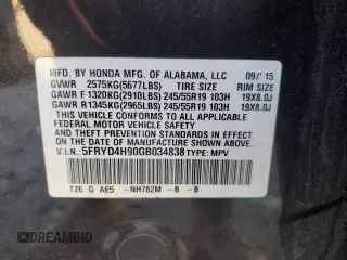 2016 Acura MDX w/Advance with VIN 5FRYD4H90GB034838, listed as a Copart auction lot 44778215 with 0 mi miles and Salvage Title. Bid and sale history available at carsss.com. Image 13.