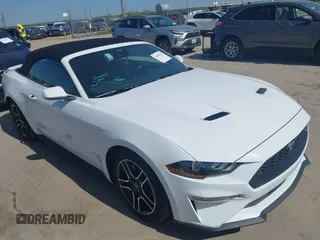 2023 Ford Mustang EcoBoost with VIN 1FATP8UH4P5107871, listed as a IAAI auction lot 41885555 with 43,718 mi miles. Bid and sale history available at carsss.com. Image 1.