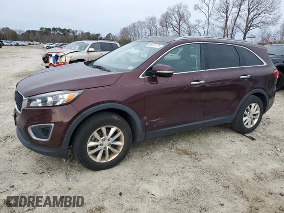 2016 Kia Sorento LX with VIN 5XYPG4A34GG181649, listed as a Copart auction lot 46247775 with 147,193 mi miles and Salvage Title. Bid and sale history available at carsss.com. Image 1.
