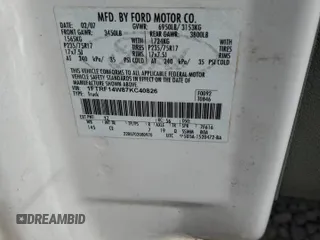 2007 Ford F-150 XL with VIN 1FTRF14W87KC40826, listed as a Copart auction lot 44606865 with 143,457 mi miles and Salvage title. Bid and sale history available at DreamBid. Image 14.