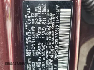 2024 Hyundai Palisade Limited z VIN KM8R5DGEXRU720618, wystawiony jako Copart lot #59579425 z przebiegiem 44 072 mil mil oraz Czysty tytuł • Clean title. Historia ofert i sprzedaży dostępna na DreamBid. Obrazek 14.