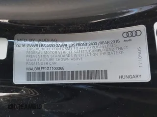 2016 Audi A3 2.0T Premium Plus with VIN WAU38LFF1G1100368, listed as a IAAI auction lot 41445148 with 102,793 mi miles. Bid and sale history available at carsss.com. Image 9.