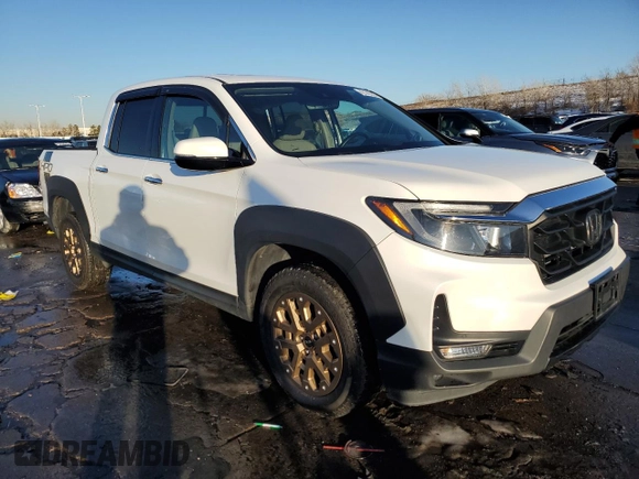 2021 Honda Ridgeline RTL-E with VIN 5FPYK3F74MB019684, listed as a Copart auction lot 42140235 with 31,223 mi miles and Salvage title. Bid and sale history available at DreamBid. Image 4.