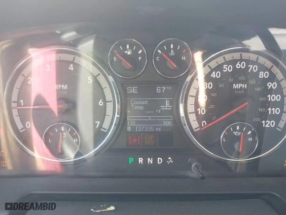 2009 Dodge Ram 1500 SLT with VIN 1D3HB18PX9S796690, listed as a IAAI auction lot 41772722 with 137,335 mi miles. Bid and sale history available at carsss.com. Image 7.