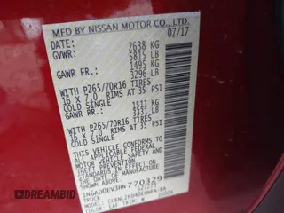 2017 Nissan Frontier SV with VIN 1N6AD0EV3HN770329, listed as a IAAI auction lot 41409420 with 30,448 mi miles and . Bid and sale history available at DreamBid. Image 9.