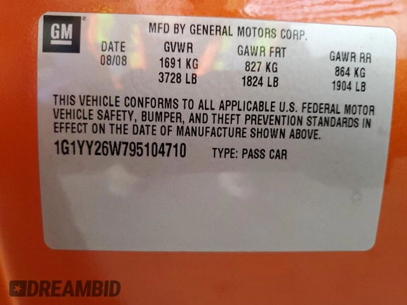 2009 Chevrolet Corvette w/2LT with VIN 1G1YY26W795104710, listed as a Copart auction lot 51946685 with 87,572 mi miles and Salvage Title. Bid and sale history available at carsss.com. Image 15.