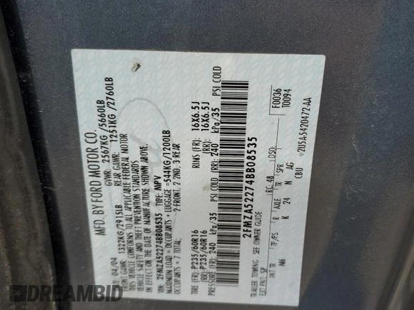 2004 Ford Freestar SEL z VIN 2FMZA52274BB08535, wystawiony jako Copart lot #53969625 z przebiegiem 129 043 mil mil oraz Czysty tytuł • Clean title. Historia ofert i sprzedaży dostępna na DreamBid. Obrazek 12.