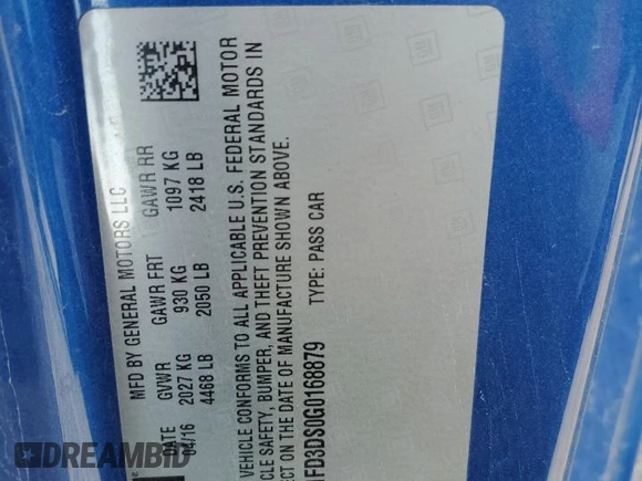 2016 Chevrolet Camaro 2LT z VIN 1G1FD3DS0G0168879, wystawiony jako Copart lot #58664714 z przebiegiem 19 295 mil mil oraz Szkoda całkowita • Salvage title. Historia ofert i sprzedaży dostępna na DreamBid. Obrazek 12.