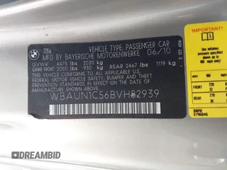 2011 BMW 1 Series 128i с VIN WBAUN1C56BVH82939, выставлен на аукционе IAAI как лот 41700305 с пробегом 91 792 миль миль и . История ставок и продаж доступна на DreamBid. Изображение 9.