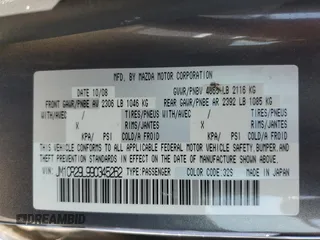 2009 Mazda 5 Sport with VIN JM1CR29L990345262, listed as a Copart auction lot 56575454 with Not Provided miles and Salvage Title. Bid and sale history available at DreamBid. Image 13.