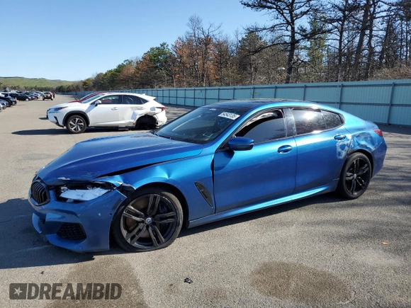 2020 BMW 8 Series M850i with VIN WBAGV8C0XLCE55564, listed as a Copart auction lot 54543135 with 45,704 mi miles and Salvage title. Bid and sale history available at DreamBid. Image 1.