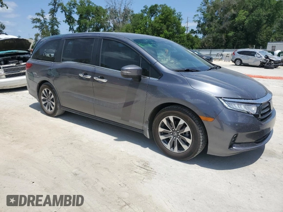 2023 Honda Odyssey EX-L z VIN 5FNRL6H67PB059729, wystawiony jako Copart lot #54408105 z przebiegiem 67 998 mil mil oraz Szkoda całkowita • Salvage title. Historia ofert i sprzedaży dostępna na DreamBid. Obrazek 4.