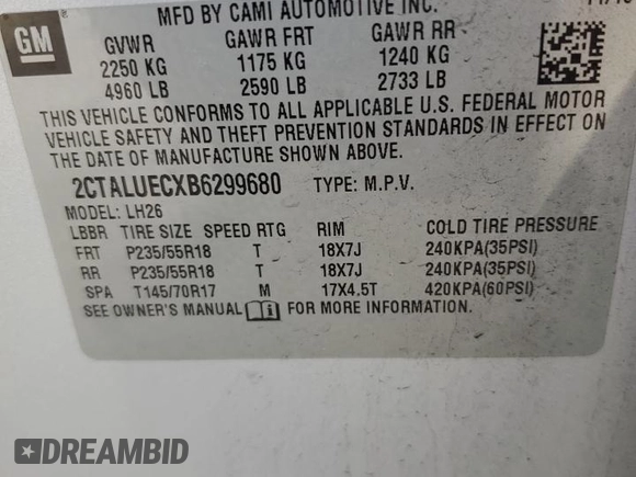 2011 GMC Terrain SLT-1 with VIN 2CTALUECXB6299680, listed as a Copart auction lot 47468275 with 180,694 mi miles and Salvage Title. Bid and sale history available at carsss.com. Image 12.