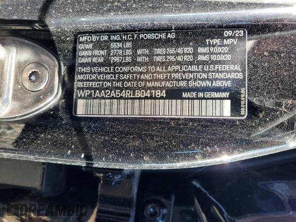 2024 Porsche Macan with VIN WP1AA2A54RLB04184, listed as a Copart auction lot 87127884 with Not Provided miles and Salvage Title. Bid and sale history available at DreamBid. Image 14.